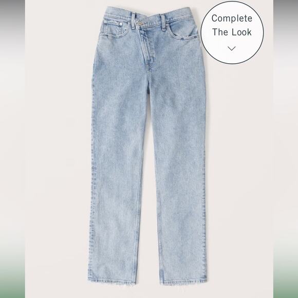 Abercrombie and Fitch Ultra High Rise 90’s Straight Leg Curve Love EE11 - Picture 2 of 14